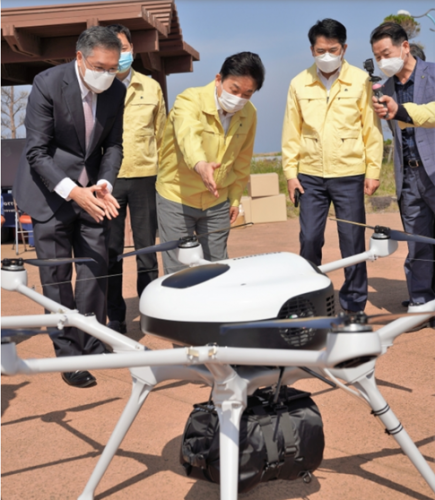 氢动力无人机韩国济州岛-马罗岛海上紧急医疗用品配送