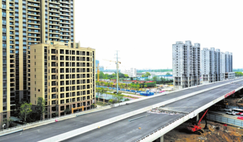 无人机鸟瞰复兴大道荆州中至318国道 全长近4公里