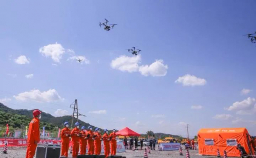 鞍山电力抢修演练用上5G无人机