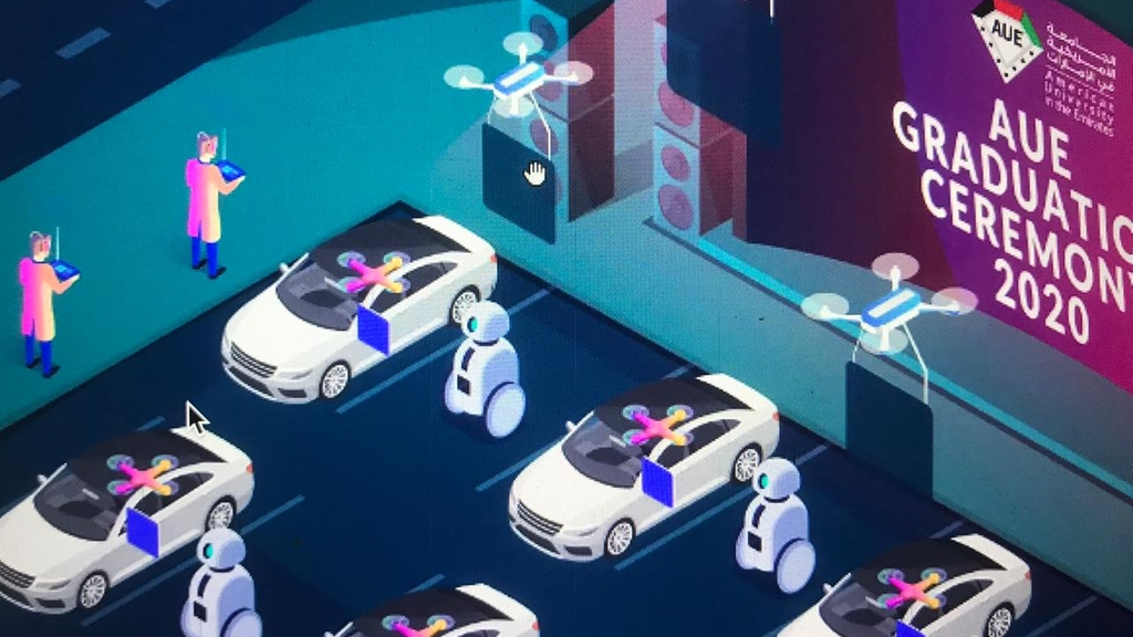 创意！阿联酋美国大学使用无人机开毕业典礼