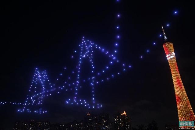 酷！500架无人机点亮羊城夜色 为广交会飞出“广州高度”