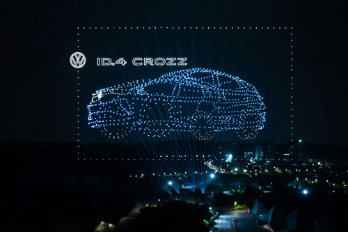 大众汽车品牌壮观无人机表演庆祝ID.4中国首秀