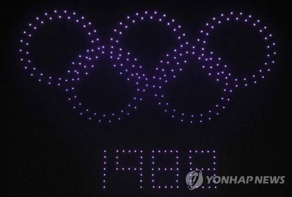 韩国奥林匹克公园上演无人机表演秀「组图」