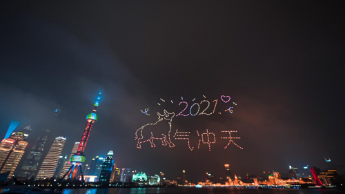 点亮中国年！阿道夫无人机五城同飞大拜年照进“十四五”