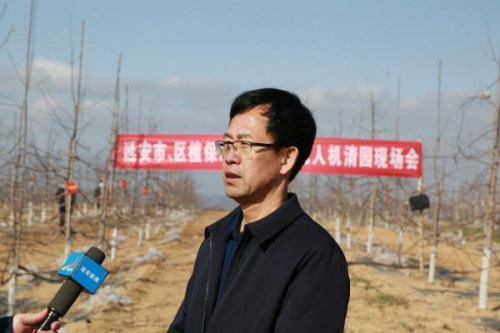 延安市召开春季果树无人机清园现场会