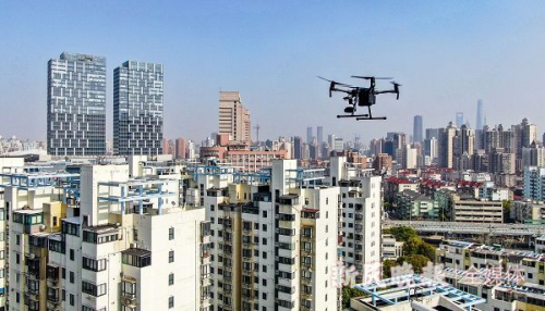 数字检测提前发现高空坠物隐患 5G无人机为老楼拍CT做体检｜数字化“申”活专栏