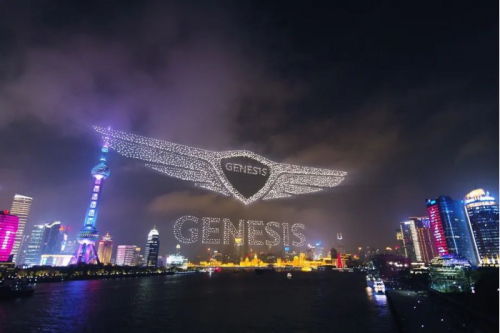 现代旗下豪车品牌捷尼赛思登陆中国 无人机表演刷新世界记录