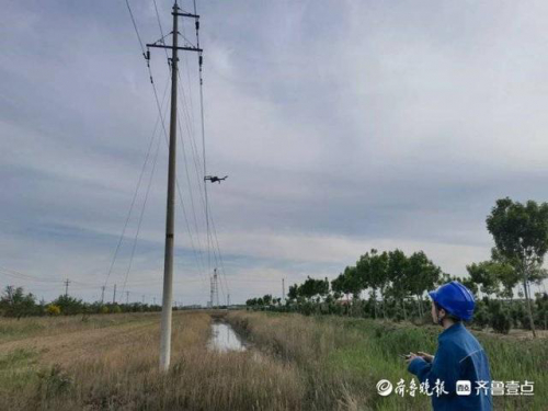 国网东营市河口区工供电公司：无人机高效巡线保供电