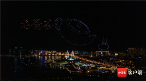 瞰海南丨告白海口！无人机光影秀“点亮”椰城夜空