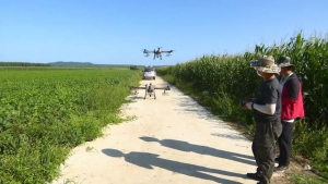 8月份敦化市无人机药肥喷施作业27万亩