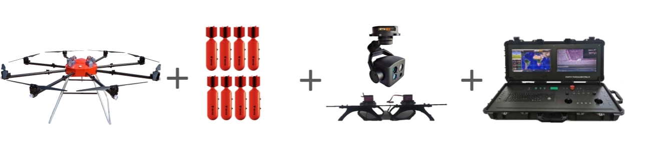 航空消防投弹灭火及物资投送系统 (八旋翼重载无人机)