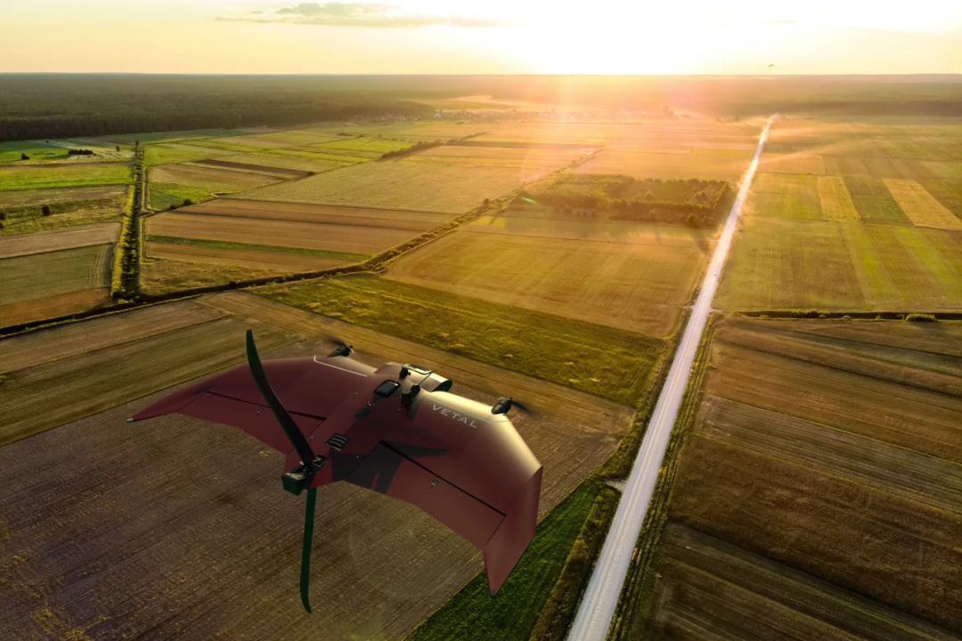 Vetal尾翼的VTOL无人机即将飞上天空