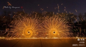 无人机航拍打铁花