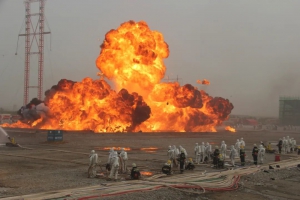 科卫泰参与“应急使命·2022”演习第五场重大基础设施抢修环节的“西气东输油气管道泄漏救援演练科目