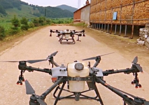 磐石市呼兰镇周家村：无人机助力喷药施肥