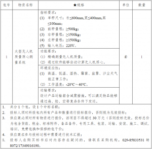 质量质心测量系统公开招标