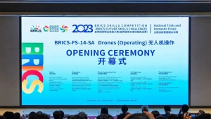 2023金砖国家职业技能大赛无人机操作赛项全国选拔赛暨国内决赛现场 天翼无人机