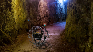 Revolute 球形笼状机器人可以向任意方向滚动并像多旋翼飞行器一样飞行