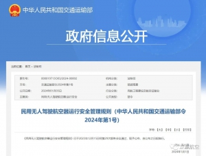 交通运输部：《民用无人驾驶航空器运行安全管理规则》公布施行