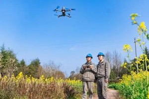 电力无人机守护田间春耕