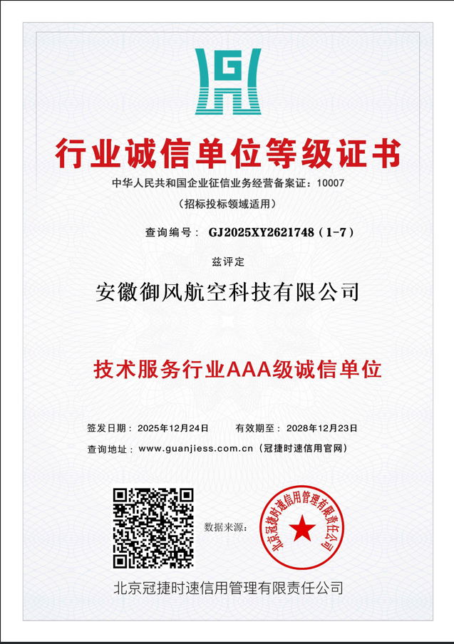 行业诚信单位等级证书